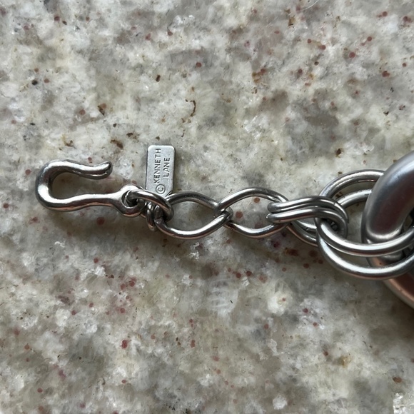 Kenneth Lane 15 Large Chunky Link Silver Necklace - Picture 4 of 4